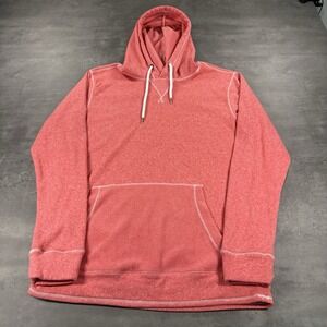 BKE Buckle Hoodie‎ Mens Small Red Pink Fleece Sweatshirt Pullover Lightweight